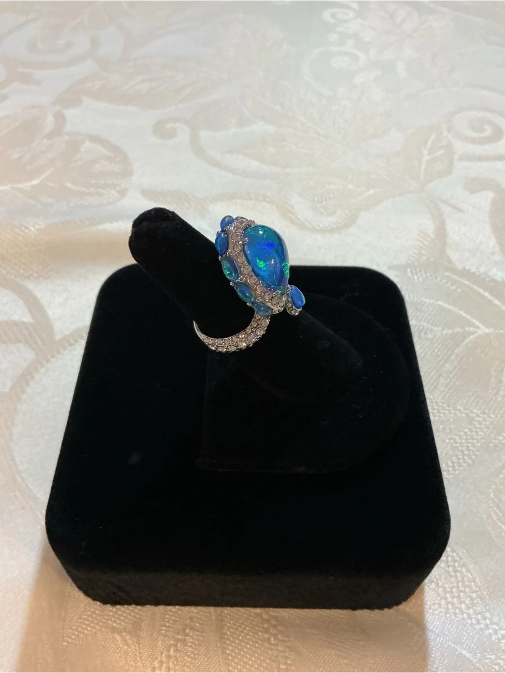 Serpent Faux Peacock Fire Opal Ting make unforgettable